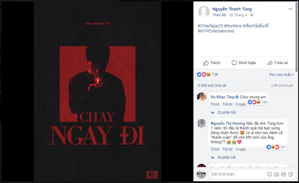 MV Chạy ngay đi: Những con số biết nói cho thấy sức hút của Sơn Tùng M-TP